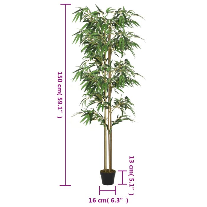 Bambou artificiel 988 feuilles 150 cm vert – Image 3