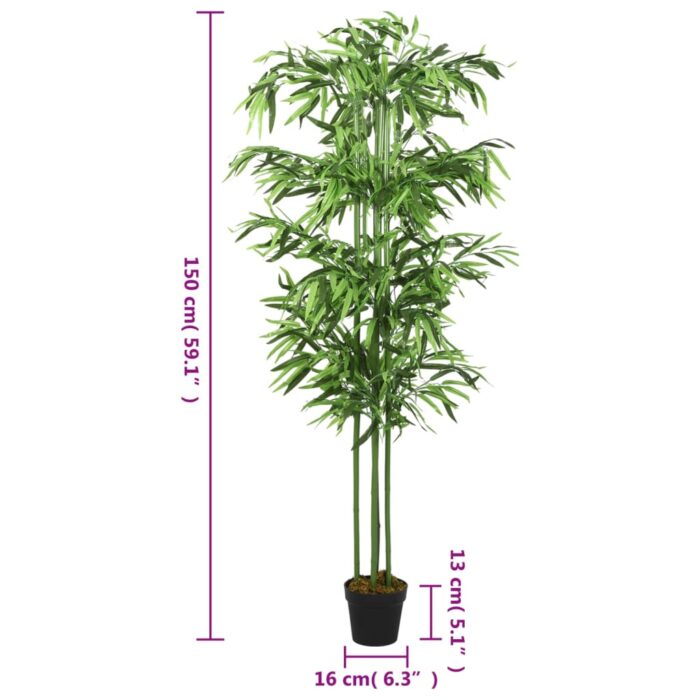 Bambou artificiel 576 feuilles 150 cm vert – Image 3
