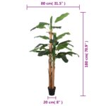 Bananier artificiel 19 feuilles 180 cm vert – Image 4