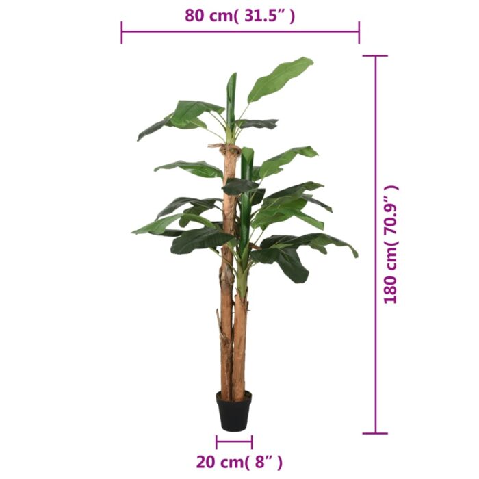 Bananier artificiel 19 feuilles 180 cm vert – Image 4