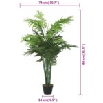 Palmier artificiel 18 feuilles 80 cm vert – Image 4
