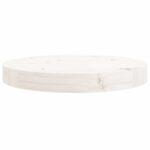 Dessus de table rond blanc Ø30x3 cm bois de pin massif – Image 2
