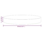 Dessus de table rond blanc Ø30x3 cm bois de pin massif – Image 5