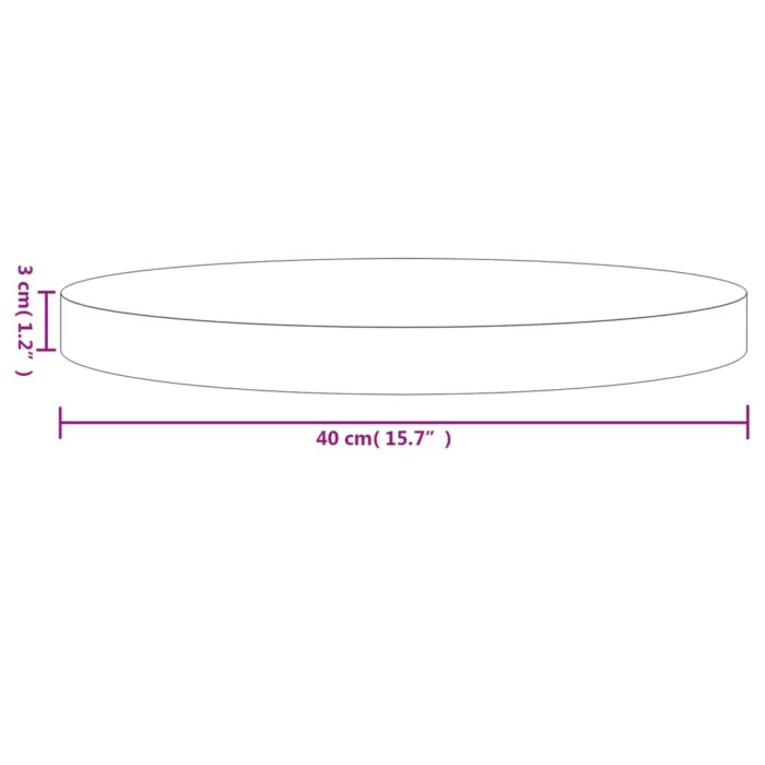 Dessus de table rond blanc Ø40x3 cm bois de pin massif – Image 5