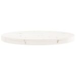 Dessus de table rond blanc Ø50x3 cm bois de pin massif – Image 2