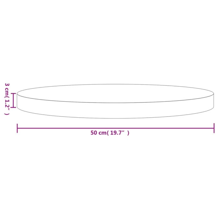 Dessus de table rond blanc Ø50x3 cm bois de pin massif – Image 5