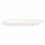 Dessus de table rond blanc Ø60x3 cm bois de pin massif – Image 2