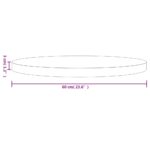 Dessus de table rond blanc Ø60x3 cm bois de pin massif – Image 5