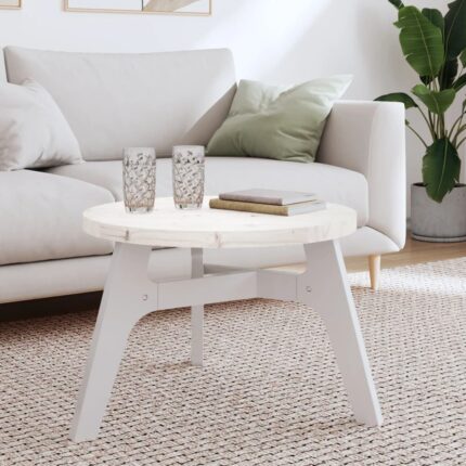 Dessus de table rond blanc Ø60x3 cm bois de pin massif