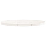 Dessus de table rond blanc Ø70x3 cm bois de pin massif – Image 2
