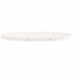 Dessus de table rond blanc Ø90x3 cm bois de pin massif – Image 2
