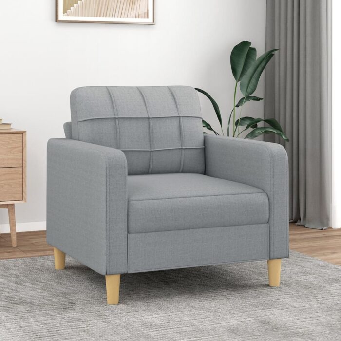 Fauteuil Gris clair 60 cm Tissu – Image 1