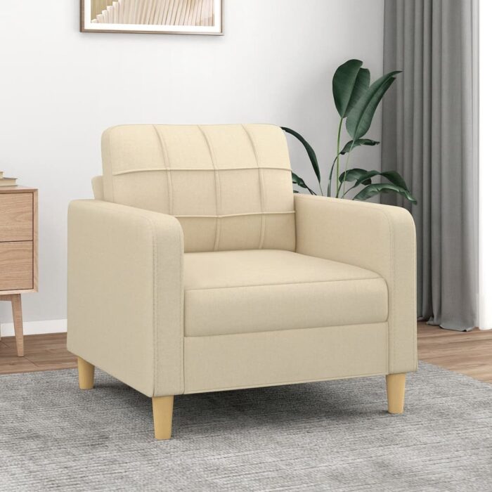 Fauteuil Crème 60 cm Tissu – Image 1