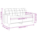 Canapé à 2 places Taupe 140 cm Tissu – Image 6