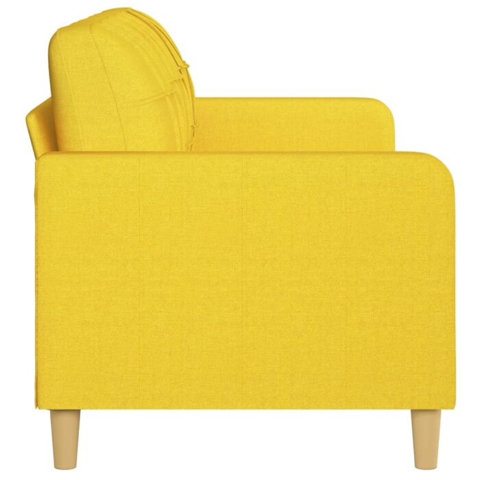 Canapé à 3 places Jaune clair 180 cm Tissu – Image 2
