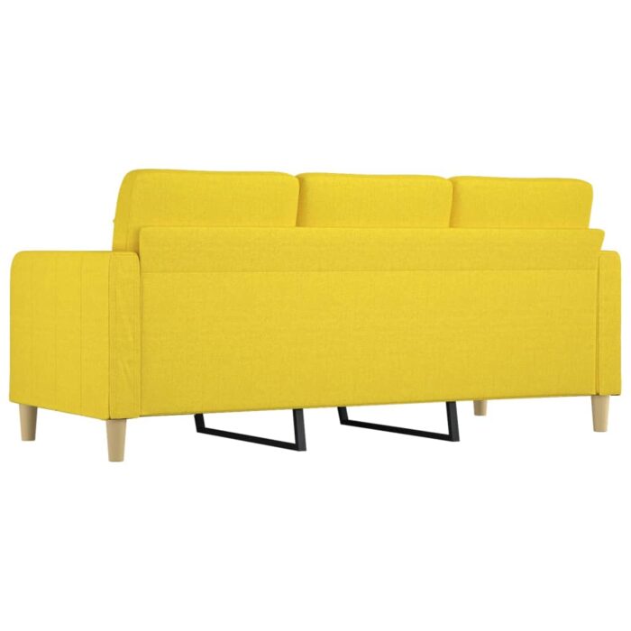 Canapé à 3 places Jaune clair 180 cm Tissu – Image 3