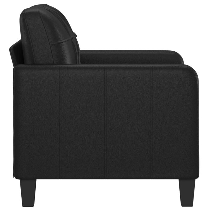 Fauteuil Noir 60 cm Similicuir – Image 2