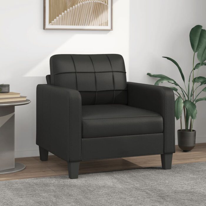Fauteuil Noir 60 cm Similicuir – Image 1
