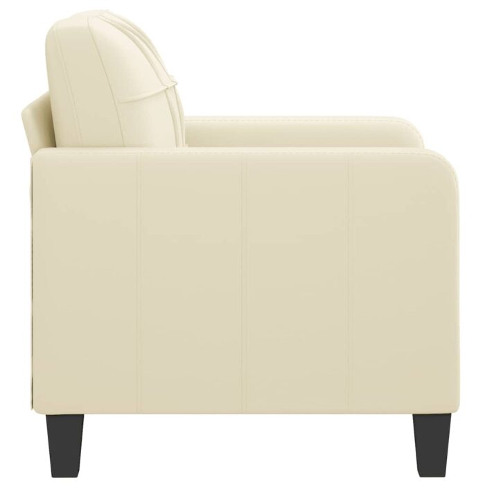 Fauteuil Crème 60 cm Similicuir – Image 2