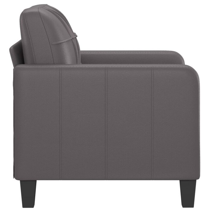 Fauteuil Gris 60 cm Similicuir – Image 2