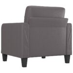 Fauteuil Gris 60 cm Similicuir – Image 3