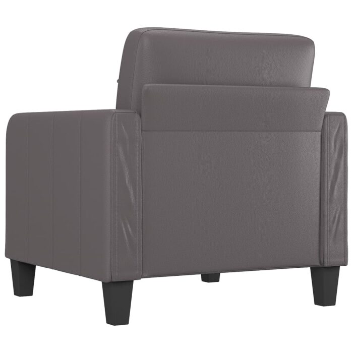 Fauteuil Gris 60 cm Similicuir – Image 3