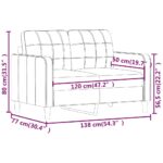 Canapé à 2 places Crème 120 cm Similicuir – Image 6