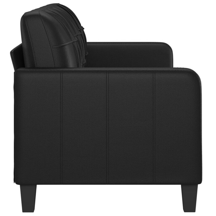 Canapé à 3 places Noir 180 cm Similicuir – Image 2