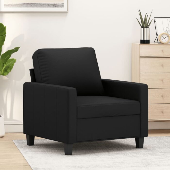 Fauteuil Noir 60 cm Similicuir – Image 1