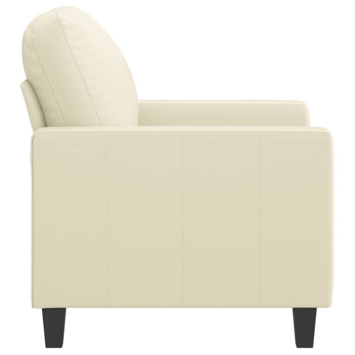 Fauteuil Crème 60 cm Similicuir – Image 2