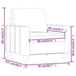 Fauteuil Crème 60 cm Similicuir – Image 6
