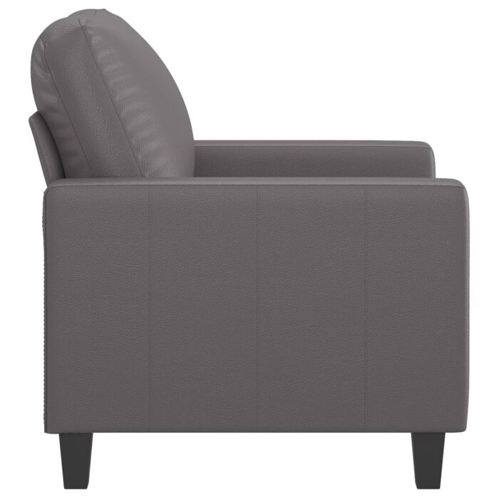 Fauteuil Gris 60 cm Similicuir – Image 2
