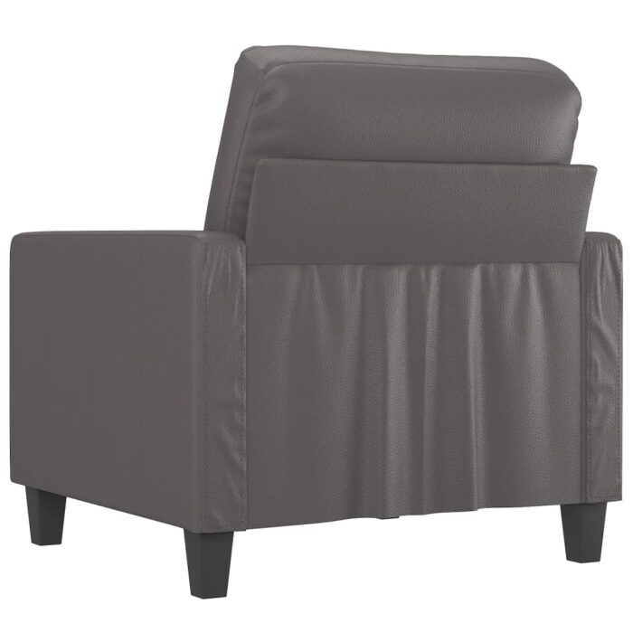 Fauteuil Gris 60 cm Similicuir – Image 3
