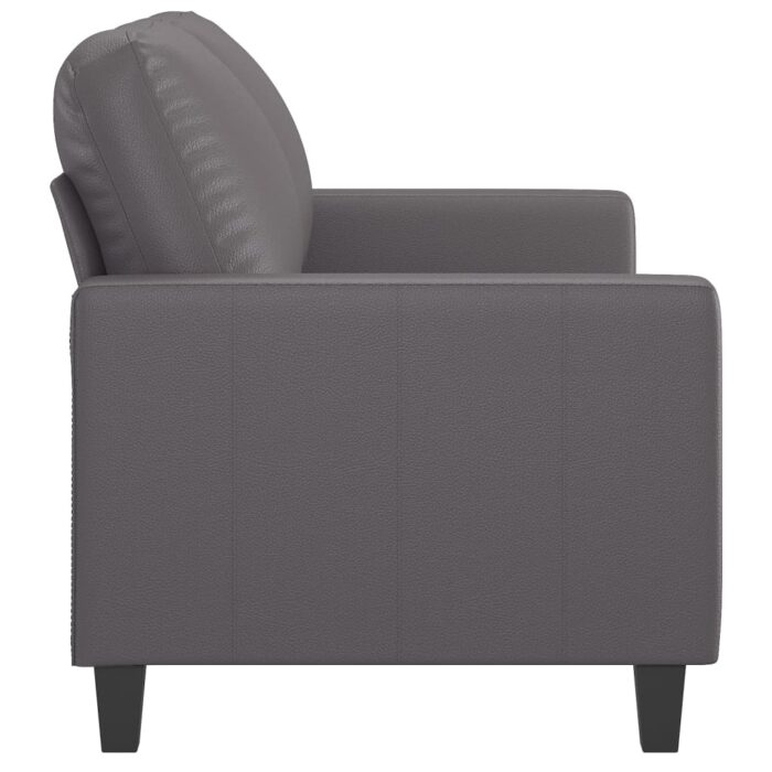 Canapé à 2 places Gris 120 cm Similicuir – Image 2