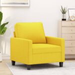 Fauteuil Jaune clair 60 cm Tissu