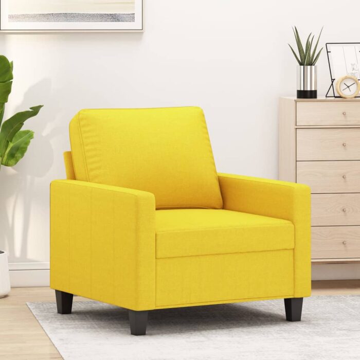 Fauteuil Jaune clair 60 cm Tissu – Image 1