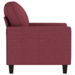 Fauteuil Rouge bordeaux 60 cm Tissu – Image 2