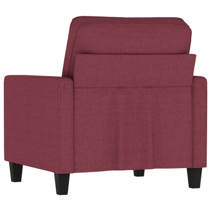 Fauteuil Rouge bordeaux 60 cm Tissu – Image 3