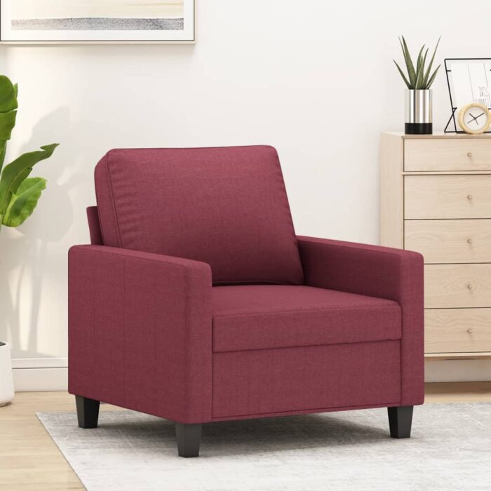 Fauteuil Rouge bordeaux 60 cm Tissu – Image 1