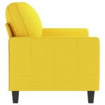Canapé à 2 places Jaune clair 140 cm Tissu – Image 2