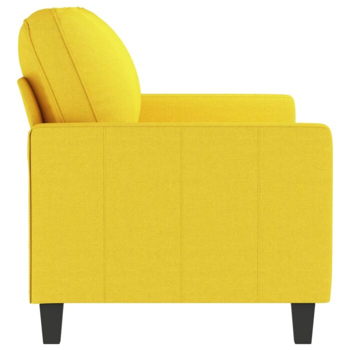 Canapé à 2 places Jaune clair 140 cm Tissu – Image 2