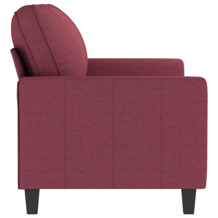 Canapé à 2 places Rouge bordeaux 140 cm Tissu – Image 2