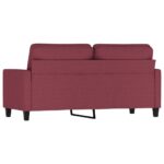 Canapé à 2 places Rouge bordeaux 140 cm Tissu – Image 3