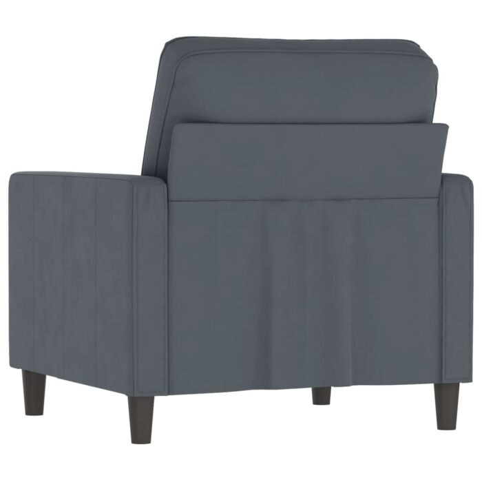 Fauteuil Gris foncé 60 cm Velours – Image 3