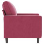 Fauteuil Rouge bordeaux 60 cm Velours – Image 2
