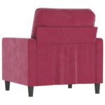 Fauteuil Rouge bordeaux 60 cm Velours – Image 3
