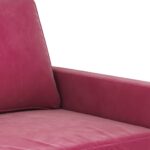 Fauteuil Rouge bordeaux 60 cm Velours – Image 4
