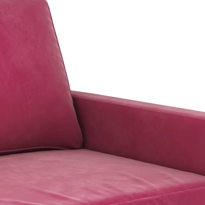 Fauteuil Rouge bordeaux 60 cm Velours – Image 4