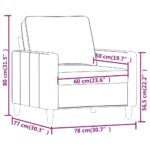 Fauteuil Jaune 60 cm Velours – Image 7