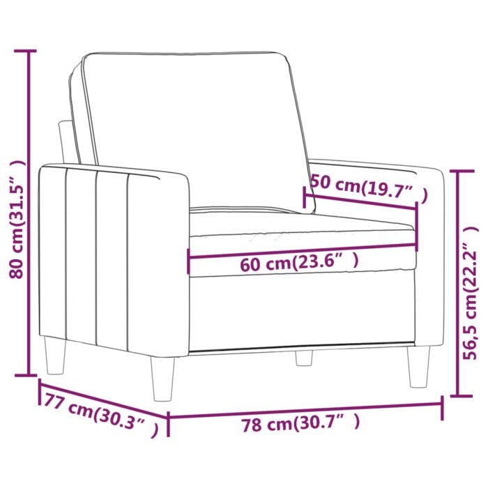 Fauteuil Jaune 60 cm Velours – Image 7